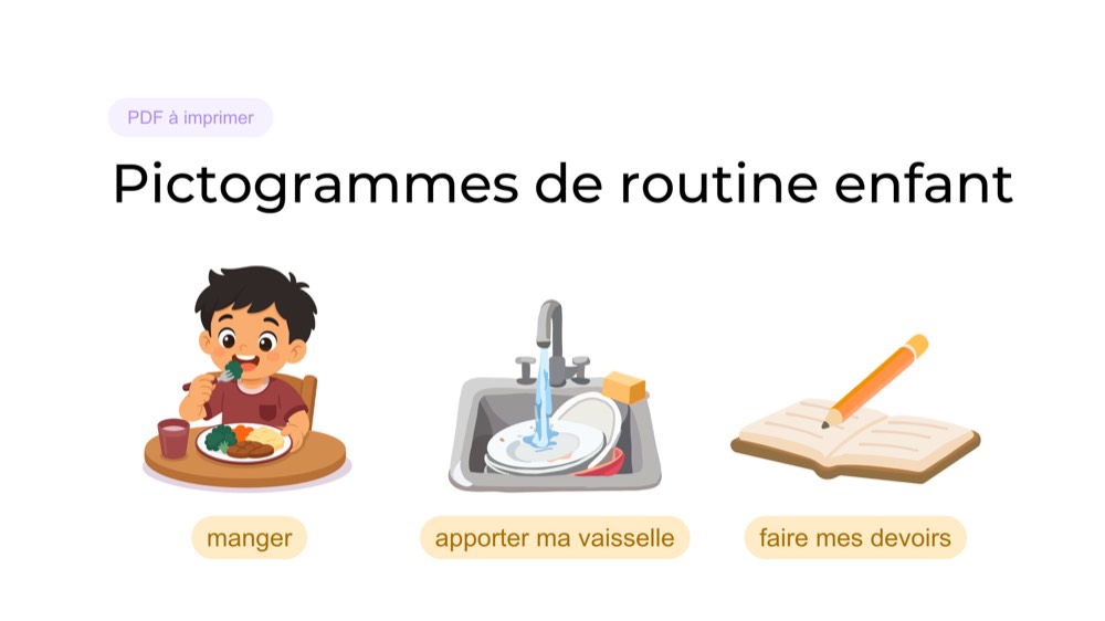 Pictogrammes de routine pour enfants
